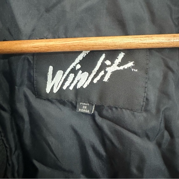 Winlit Vintage Black genuine Leather 80’s Women’s Jacket Small Shoulder Pads - Picture 2 of 8